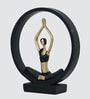 Black Yoga Figurine Meditation | Resin Material | On Base used Felt for Grip and Table Protect | Ideal for Table Decor and Shelves Showpiece