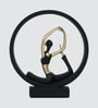 Black Yoga Figurine Naukasana | Resin Material | On Base used Felt for Grip and Table Protect | Ideal for Table Decor and Shelves Showpiece
