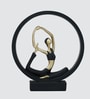 Black Yoga Figurine Naukasana | Resin Material | On Base used Felt for Grip and Table Protect | Ideal for Table Decor and Shelves Showpiece