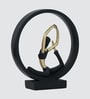 Black Yoga Figurine Naukasana | Resin Material | On Base used Felt for Grip and Table Protect | Ideal for Table Decor and Shelves Showpiece