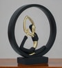 Black Yoga Figurine Naukasana | Resin Material | On Base used Felt for Grip and Table Protect | Ideal for Table Decor and Shelves Showpiece