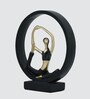 Black Yoga Figurine Naukasana | Resin Material | On Base used Felt for Grip and Table Protect | Ideal for Table Decor and Shelves Showpiece