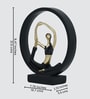 Black Yoga Figurine Naukasana | Resin Material | On Base used Felt for Grip and Table Protect | Ideal for Table Decor and Shelves Showpiece