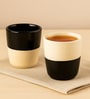 Black & White Stoneware Kulhad Set of 2