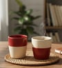 Red & White Stoneware Kulhad Set of 2