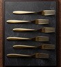 6 Pieces Golden Stainless Steel Table Forks Set