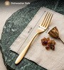 6 Pieces Golden Stainless Steel Table Forks Set