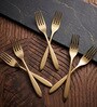 6 Pieces Golden Stainless Steel Table Forks Set