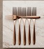 Set of 6 Rose Gold Stainless Steel Table Forks Set