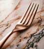 Set of 6 Rose Gold Stainless Steel Table Forks Set