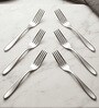 Set of 6 Silver Stainless Steel Table Forks Set