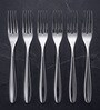 Set of 6 Silver Stainless Steel Table Forks Set