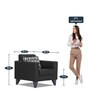Bladen Leatherette 1 Seater Sofa in Black Colour