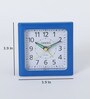 Blaise White & Blue Plastic Square Shaped Table Alarm Clock