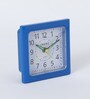 Blaise White & Blue Plastic Square Shaped Table Alarm Clock
