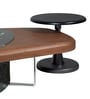 Blake Metal Nesting Coffee Table Set in Brown Finish with Black Marble Top