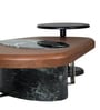 Blake Metal Nesting Coffee Table Set in Brown Finish with Black Marble Top