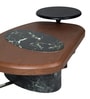 Blake Metal Nesting Coffee Table Set in Brown Finish with Black Marble Top