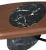 Blake Metal Nesting Coffee Table Set in Brown Finish with Black Marble Top