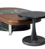 Blake Metal Nesting Coffee Table Set in Brown Finish with Black Marble Top