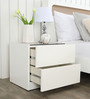 Blanc Bedside Table In White Colour