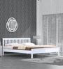 Blanche Solid Wood King Size Bed In White Finish