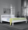 Blanche Solid Wood Queen Size Bed In White Finish