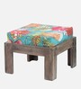 Blane 4 Seater Coffee Table Set With Floral Print Green Kantha Cushion