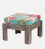 Blane 4 Seater Coffee Table Set With Floral Print Green Kantha Cushion