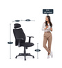 Blaze Fabric High Back Headrest Chair in Black Colour