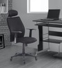 Blaze Fabric High Back Headrest Chair in Black Colour