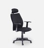 Blaze Fabric High Back Headrest Chair in Black Colour