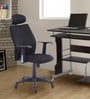 Blaze Fabric High Back Headrest Chair in Black Colour