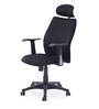 Blaze Fabric High Back Headrest Chair in Black Colour