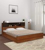Blaze King Size Bed with Box Storage in Teak Finish