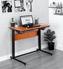 Blaze Metal Foldable Study Table in Brown Finish