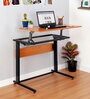Blaze Metal Foldable Study Table in Brown Finish
