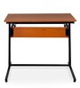 Blaze Metal Foldable Study Table in Brown Finish