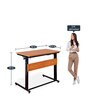 Blaze Metal Foldable Study Table in Brown Finish