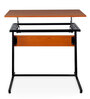 Blaze Metal Foldable Study Table in Brown Finish