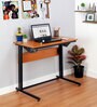 Blaze Metal Foldable Study Table in Brown Finish