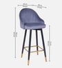 Blaze Velvet Bar Chair in Grey Colour Blaze Velvet Bar Chair in Grey Colour