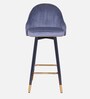 Blaze Velvet Bar Chair in Grey Colour Blaze Velvet Bar Chair in Grey Colour