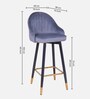 Blaze Velvet Bar Chair in Grey Colour Blaze Velvet Bar Chair in Grey Colour