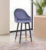 Blaze Velvet Bar Chair in Grey Colour Blaze Velvet Bar Chair in Grey Colour