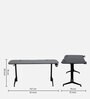 Blaze Writing Table in Black Finish  with Adjustable Height