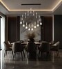 Blazily Smart Voice LED Chandelier Light | Stylish Modern Ceiling Fixture with Voice Control | Ambient Lighting for Living Room, Bedroom & Dining