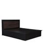 Blazing Queen SizeBed with Storage in Cairo Walnut & Dark Ebony Finish