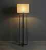 Blender Wooden Floor Lamp with Jute Shade & Brown Base