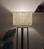 Blender Wooden Floor Lamp with Jute Shade & Brown Base 
